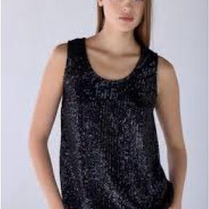 Elegant Black Sequin Tank Top